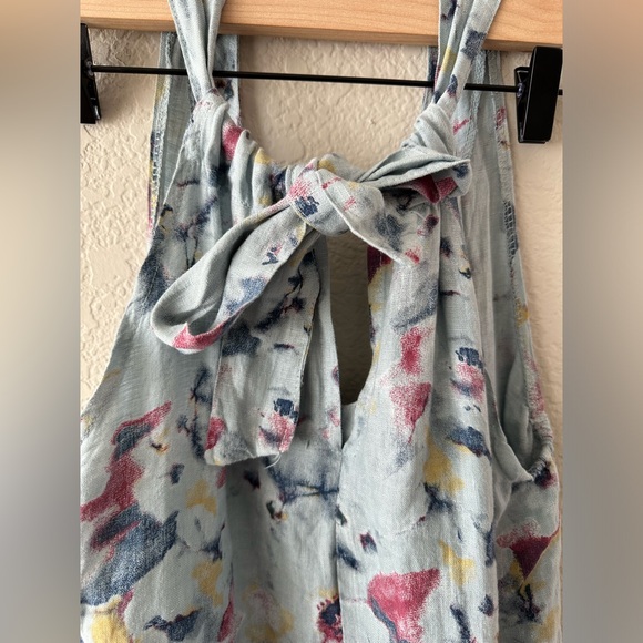 Bellambra Made in Italy Blue Linen Sleeveless V-neck Summer Dress Size S - Picture 3 of 5